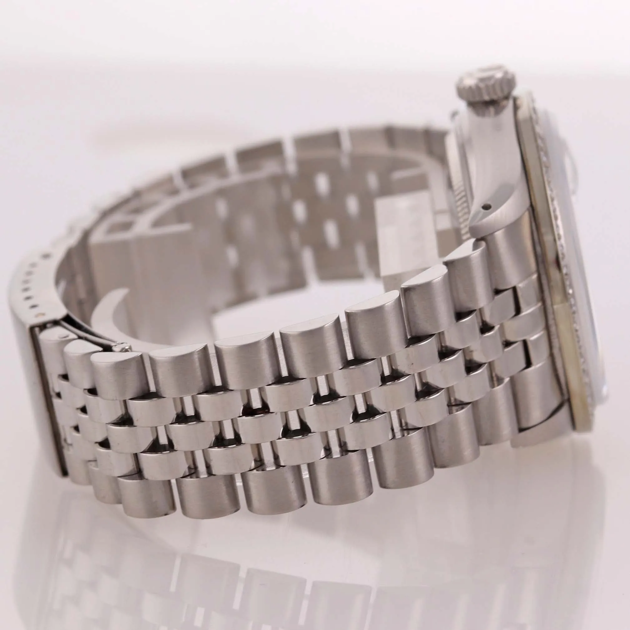 DIAMOND Bezel Rolex DateJust 36mm Stainless Steel & White Gold DIamond MOP Dial