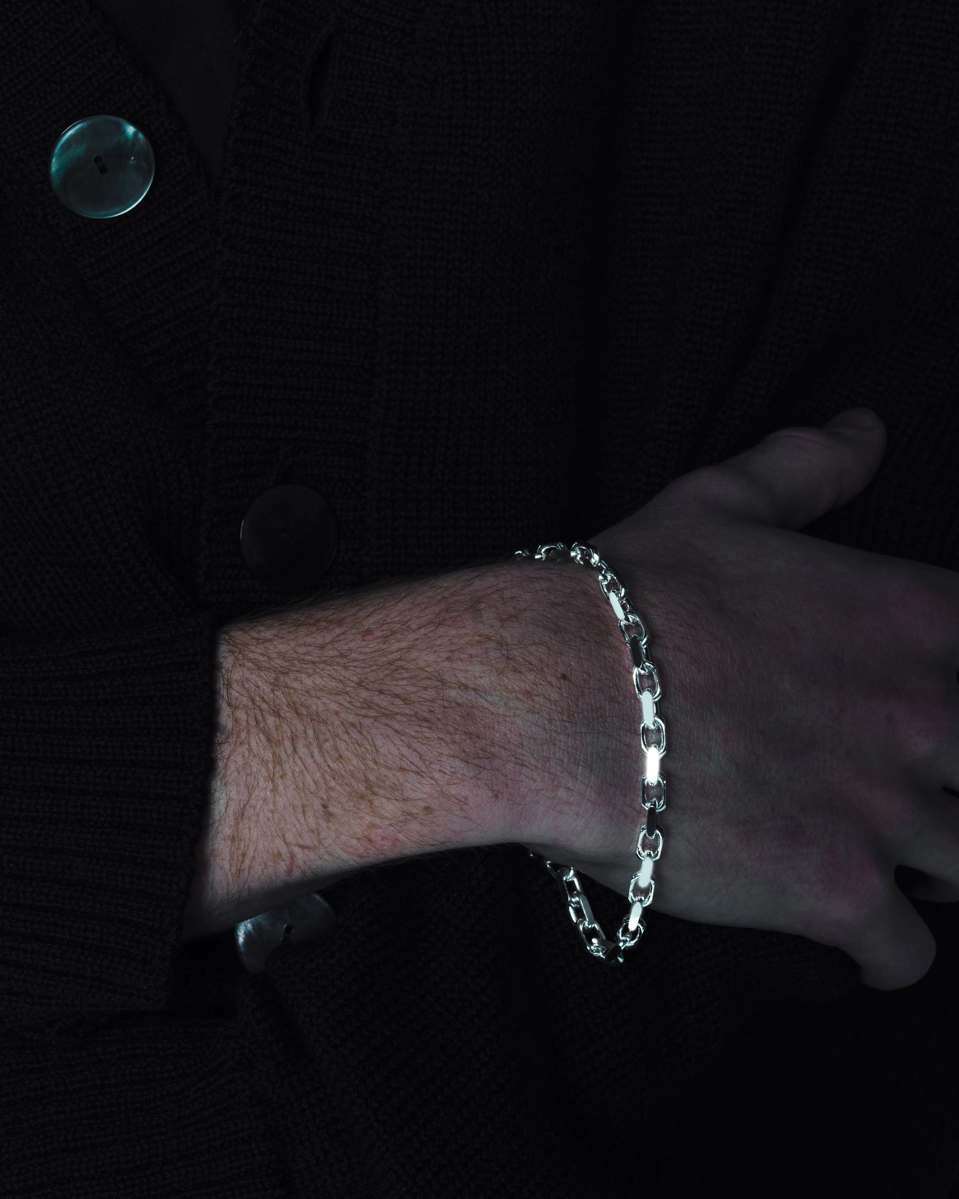 Diamond Cut Anchor Chain Bracelet [4.6mm]