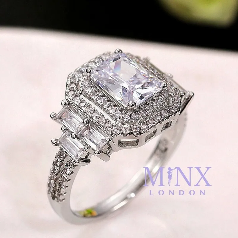 Diamond Ring | Womens Engagement Ring | Engagement Rings | Womens Rings | Emerald Engagement Ring | Womens Emerald Rings | Baguette Ring