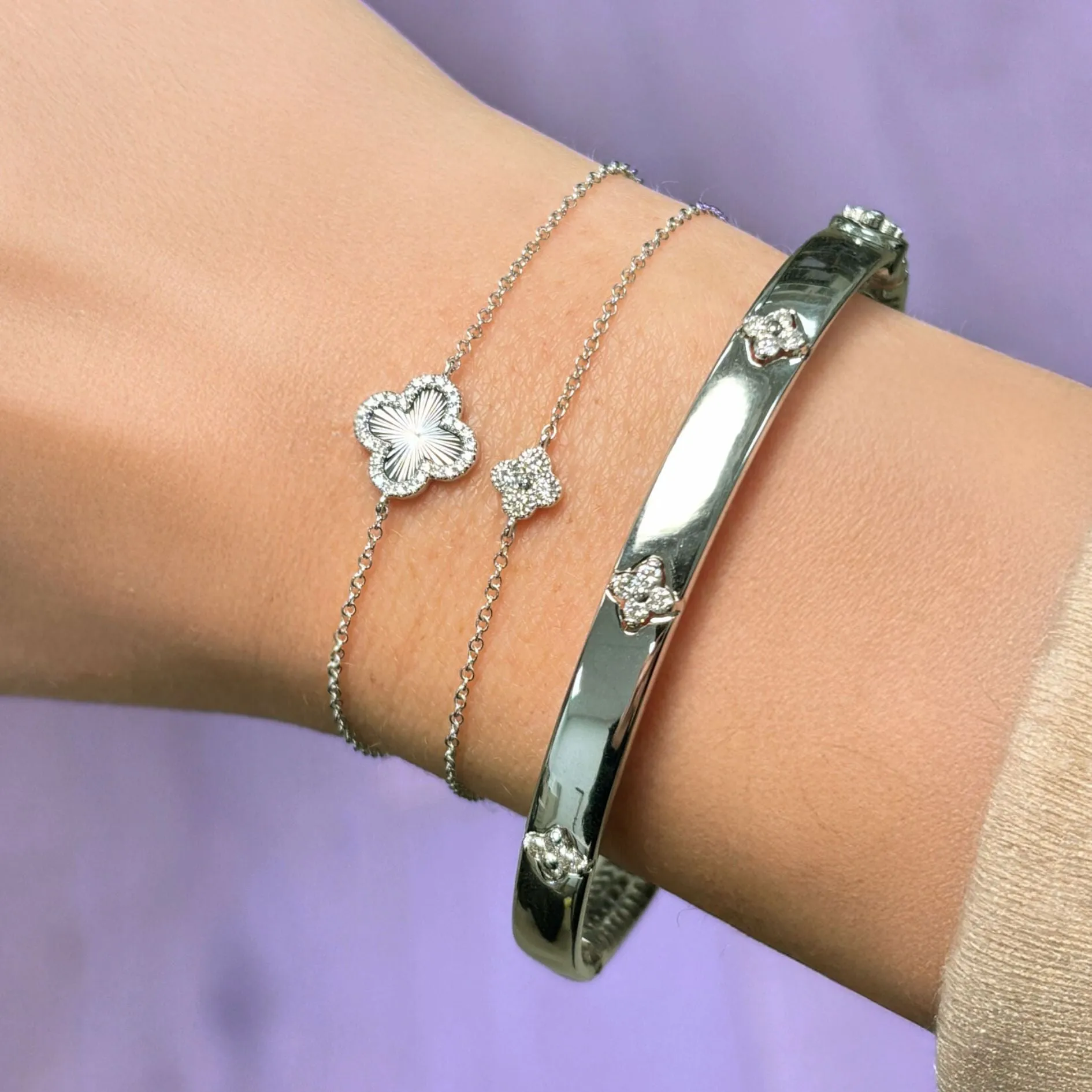 Diamond Single Clover Bracelet