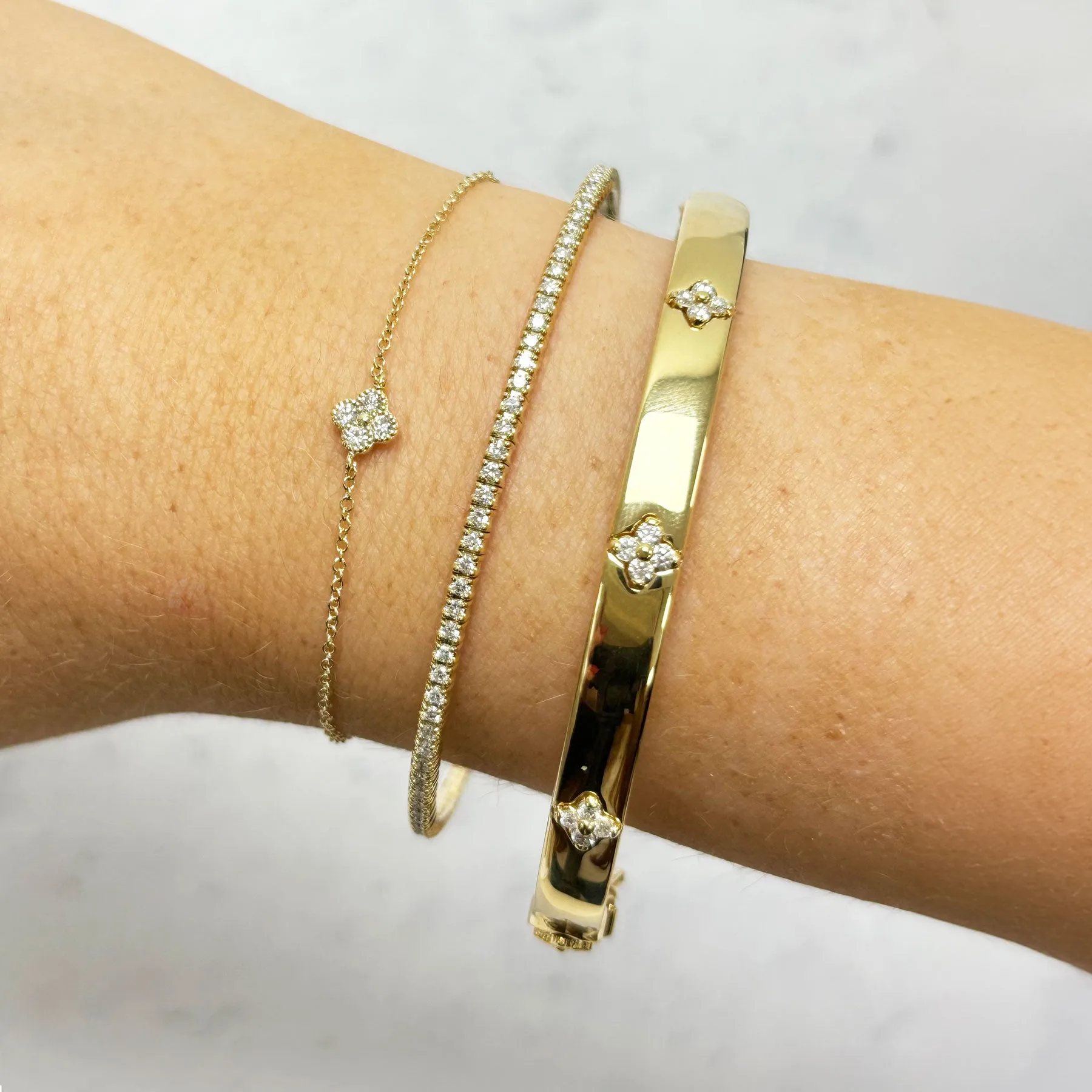 Diamond Single Clover Bracelet