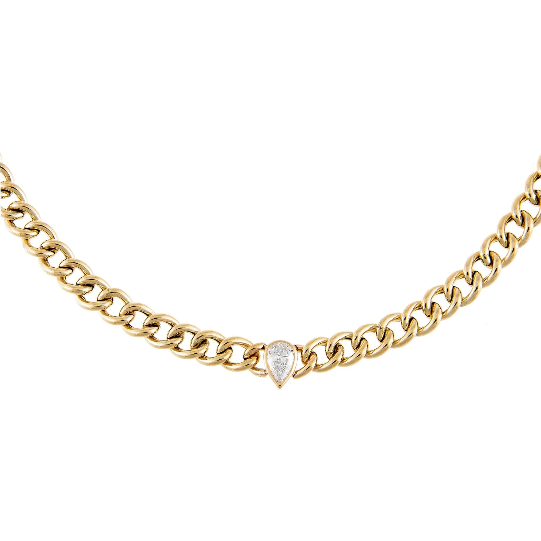 Diamond Teardrop X Miami Cuban Link Choker 14K