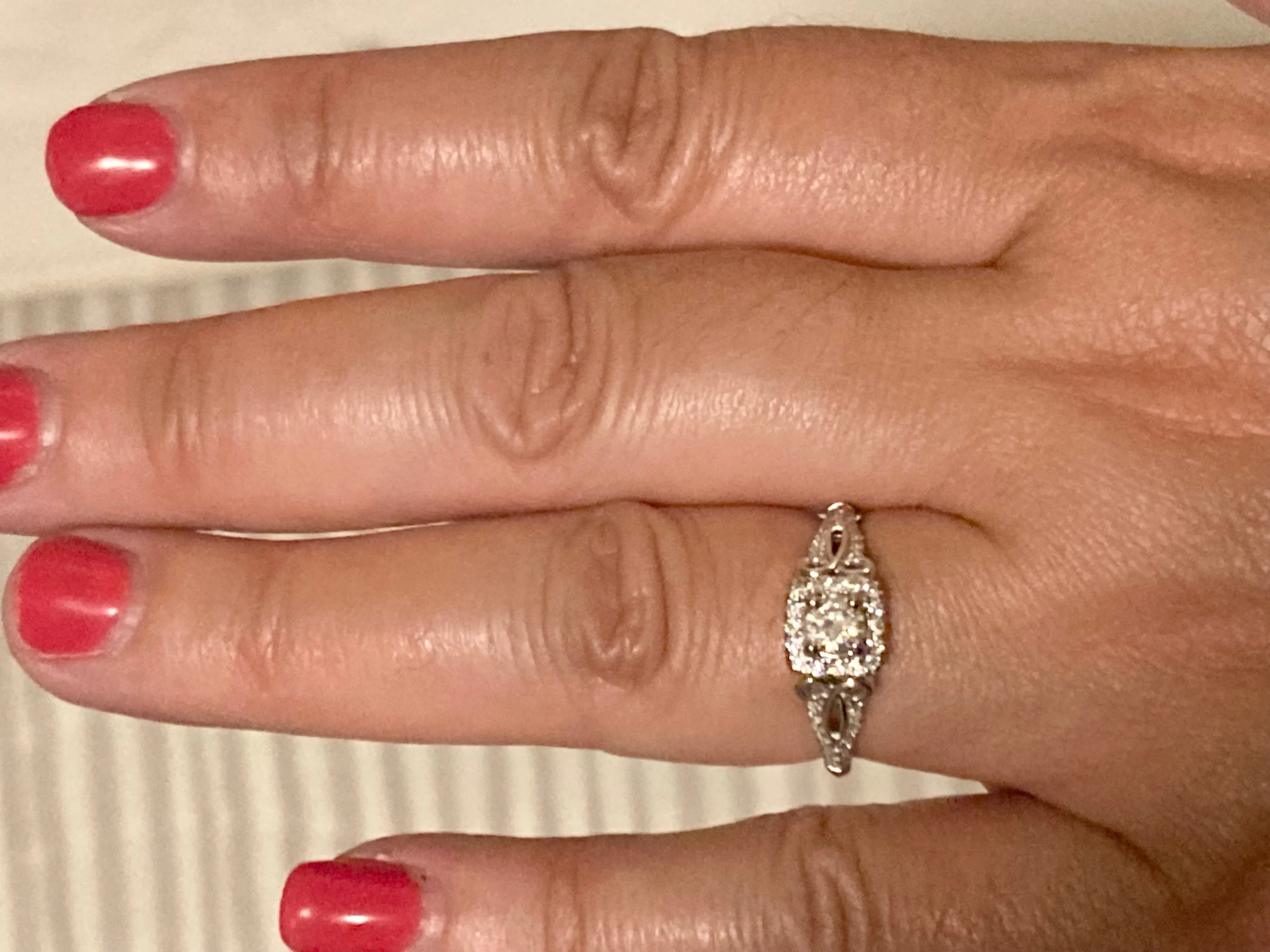Diamond White Gold Engagement Ring Half Carat