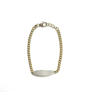Dominique CZ Curved I.D. Bar Bracelet