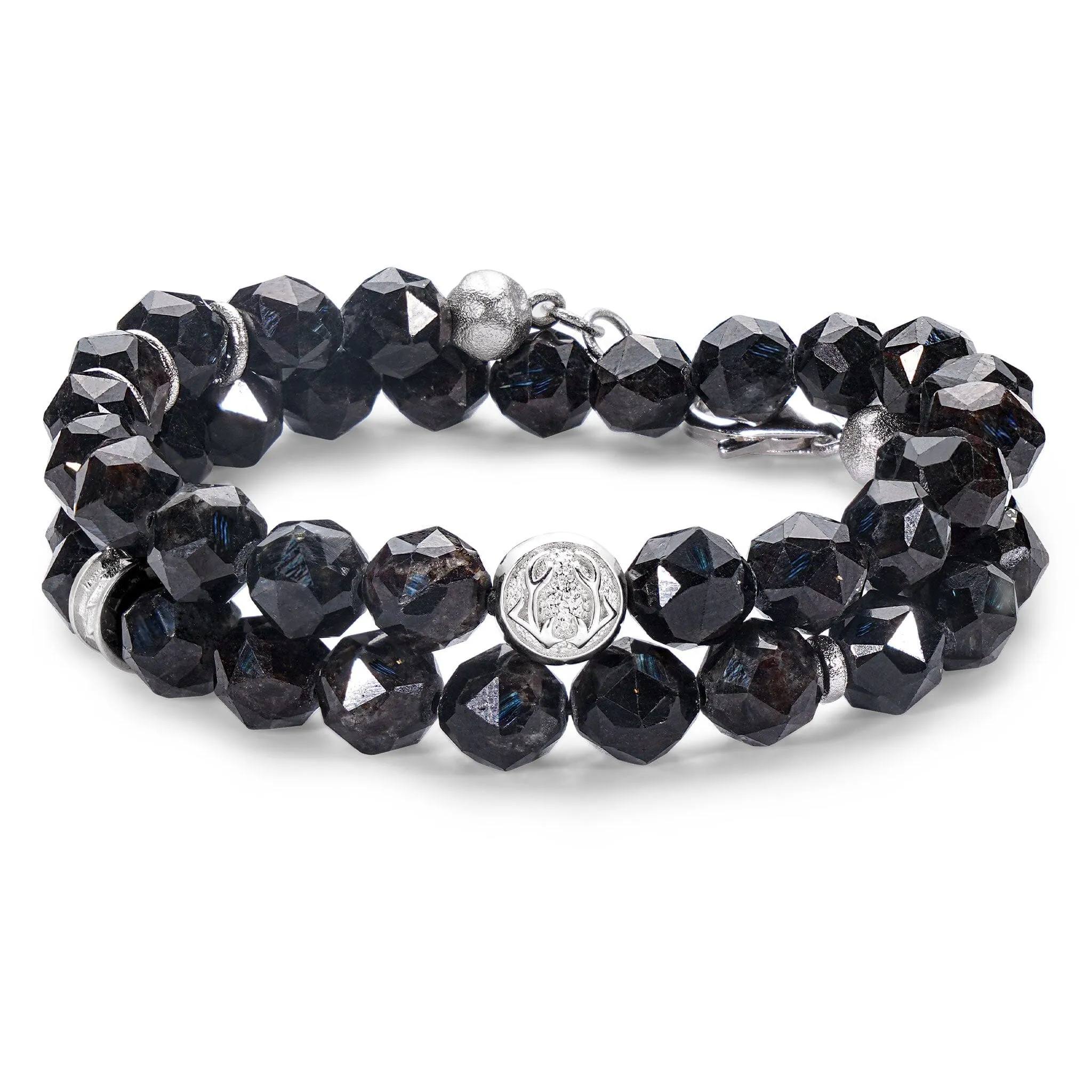 Double Wrap 8mm Nuummite Bracelet