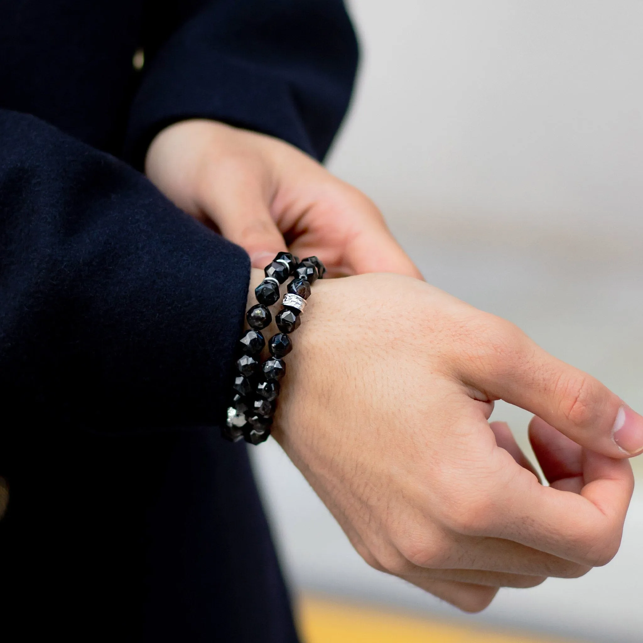 Double Wrap 8mm Nuummite Bracelet