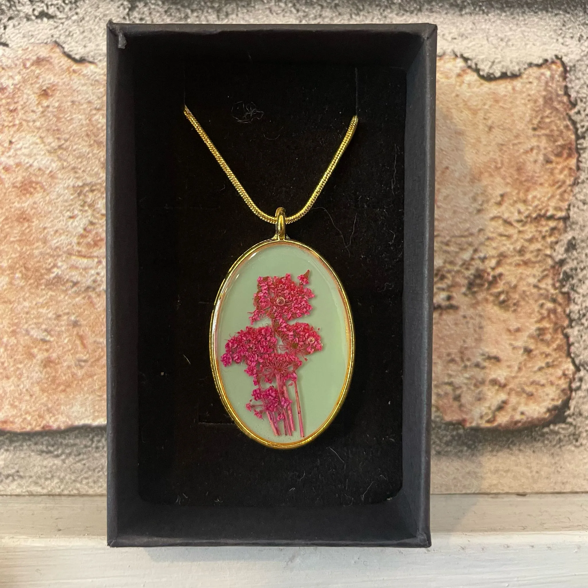 Dried Flower Resin Necklaces with Colour