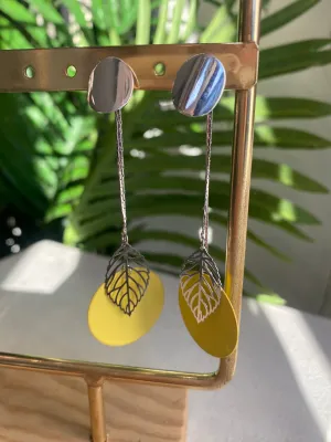 Drop yellow earrings