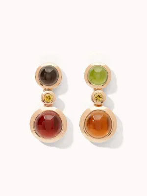 Earrings BOUTON 2 Cabochons 'Indian Summer' / Sapphire