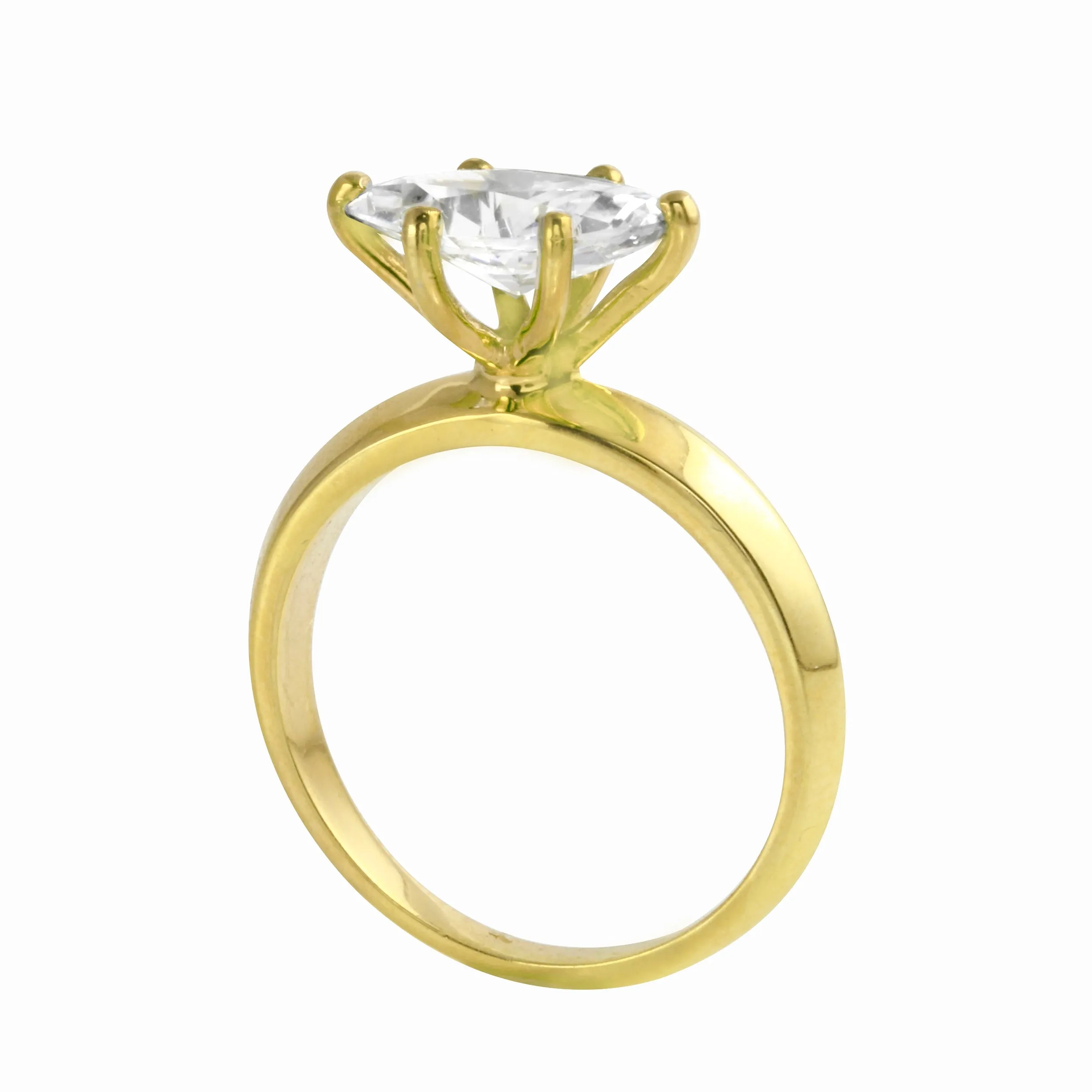 East-West Solitaire Marquise Diamond Wide Knife Edge Engagement Ring Setting