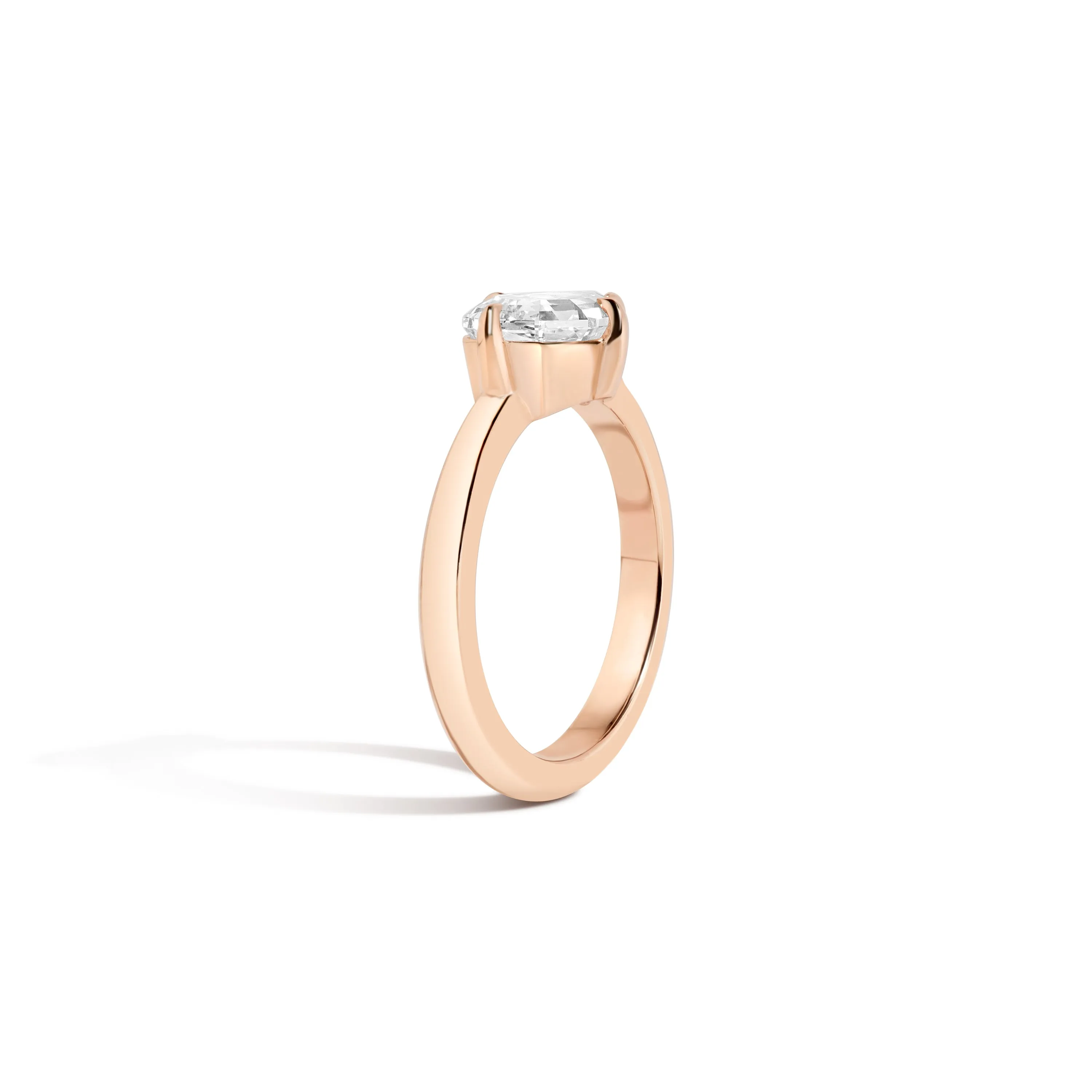 East-West Step Cut Pear Ring