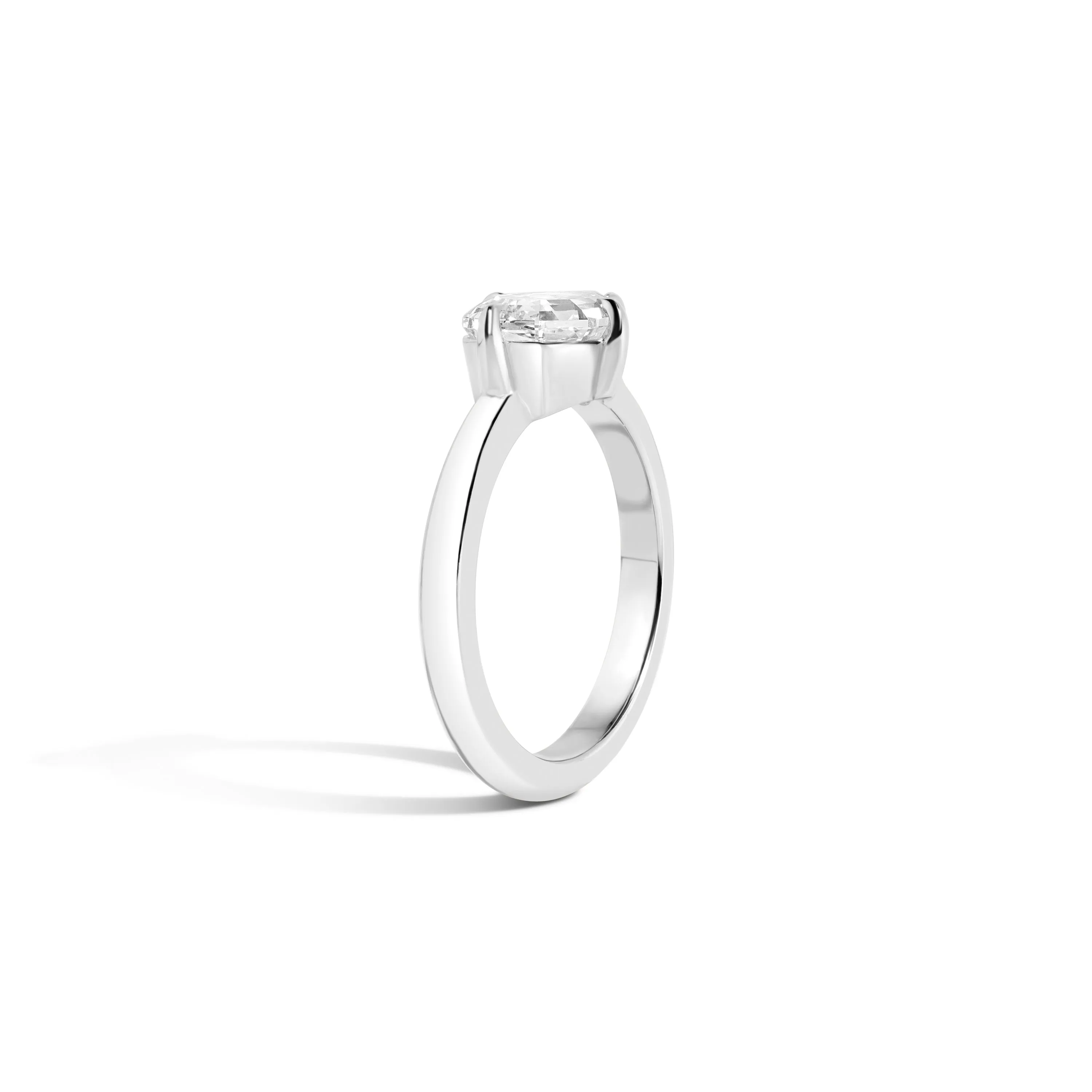 East-West Step Cut Pear Ring
