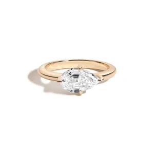 East-West Step Cut Pear Ring