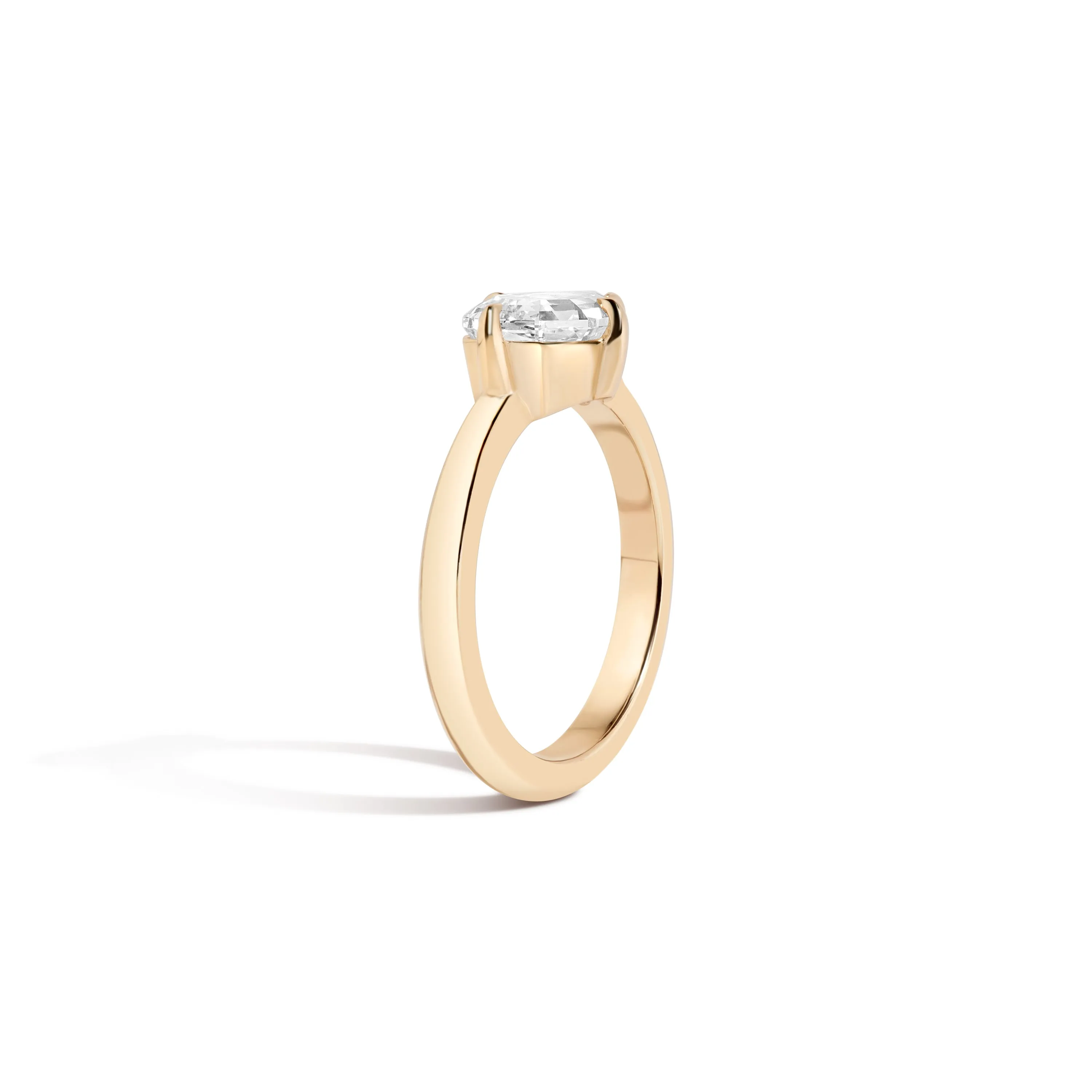 East-West Step Cut Pear Ring
