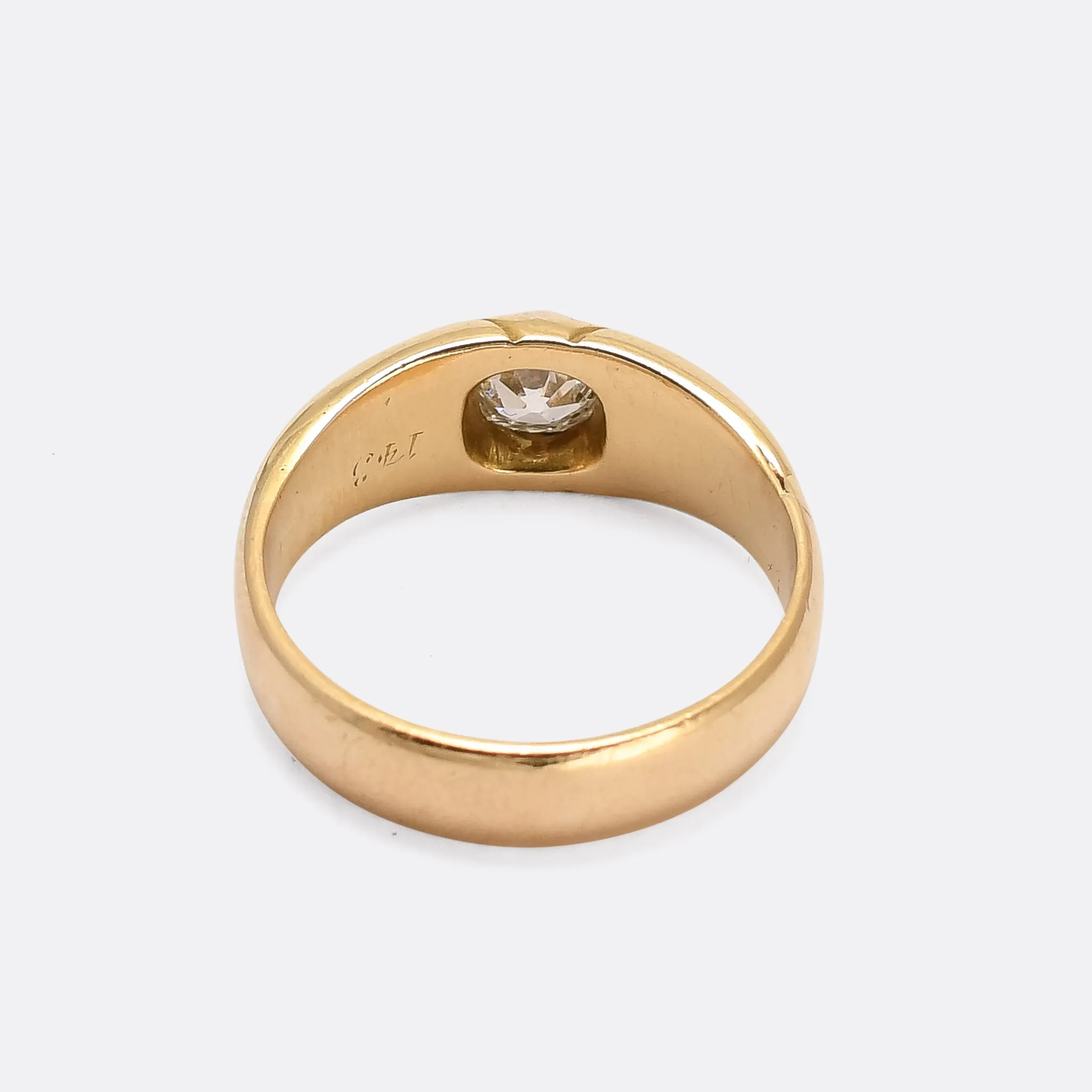 Edwardian Diamond Solitaire Gypsy Band