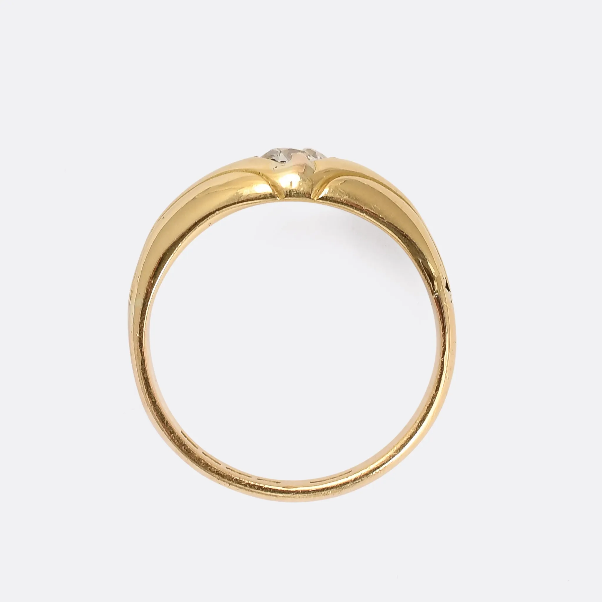 Edwardian Diamond Solitaire Gypsy Band