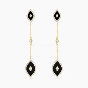 Elevated Eye Black Onyx Drop Earrings