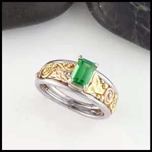 Emerald Cut Tsavorite Ring