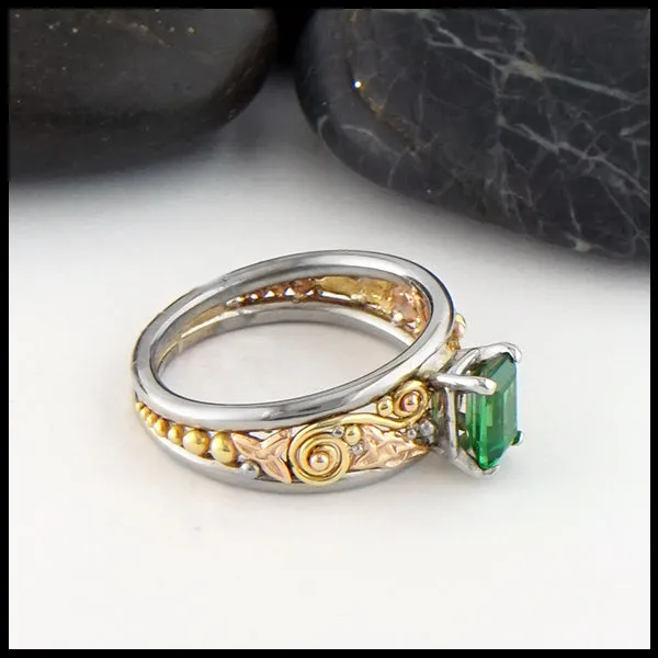 Emerald Cut Tsavorite Ring