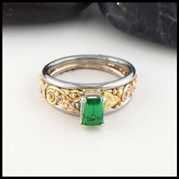 Emerald Cut Tsavorite Ring