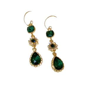 Emerald Green Glass Earrings