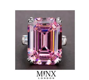 Emerald Ring | Pink Diamond Ring | Engagement Ring Diamond | Baguette Ring | Emerald Engagement Rings | Big Diamond Ring Womens | Big Carat