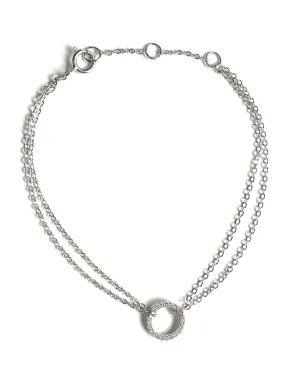 Emilie Double Chain CZ Open Circle Bracelet