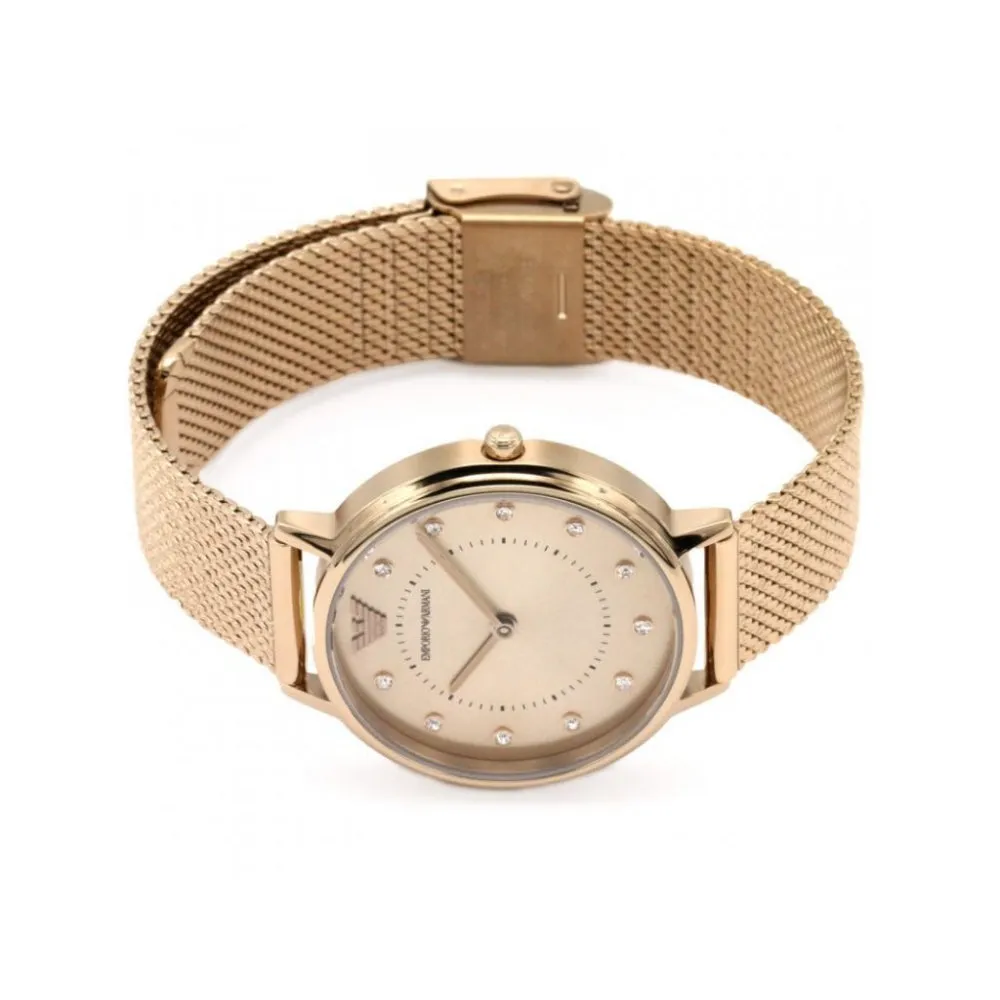 Emporio Armani Women's Analog Pink Dial Watch