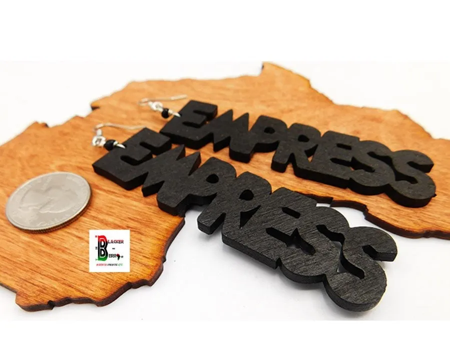Empress Earrings Black Jewelry 3.5 Inches Women