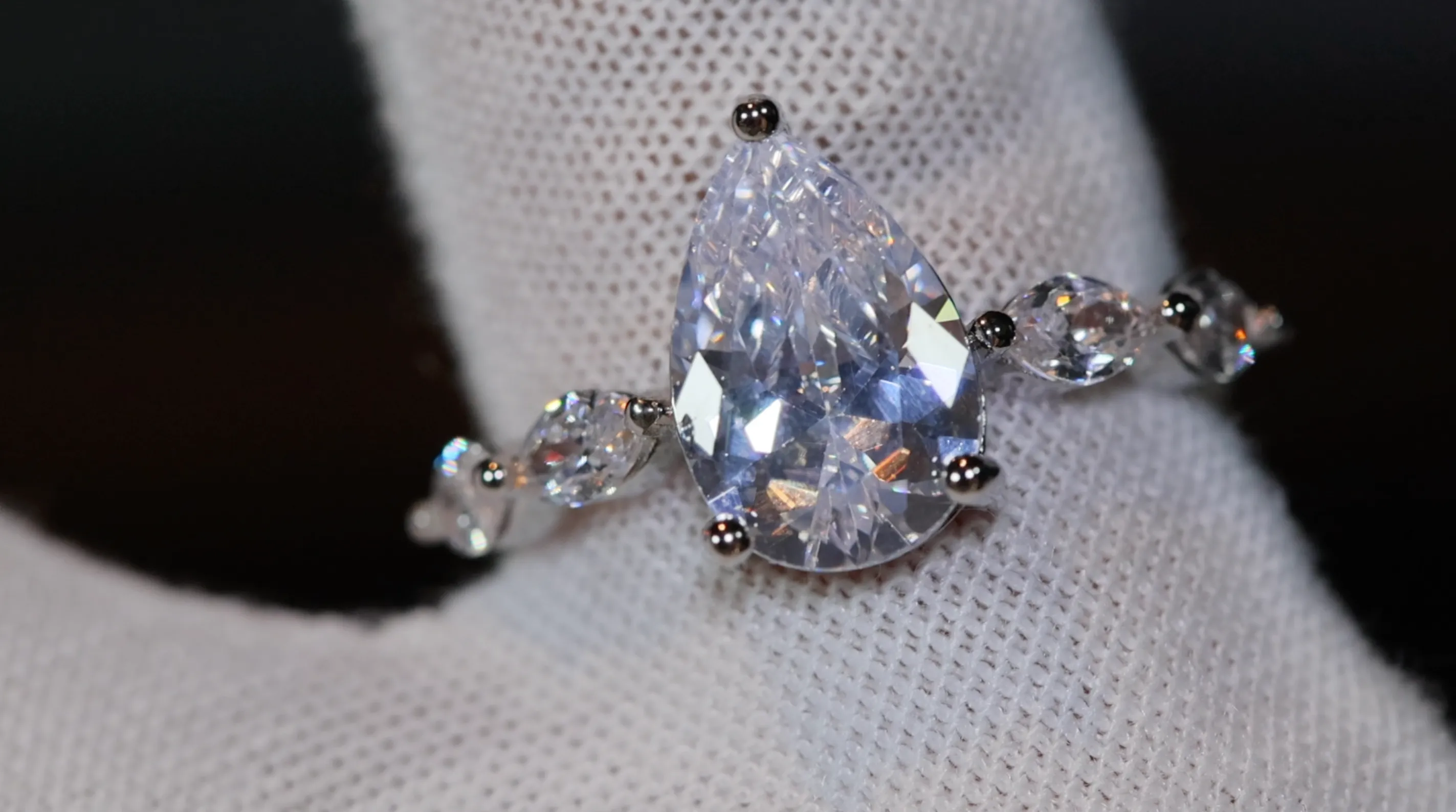Engagement Ring | Pear Cut Diamond Ring | Teardrop Ring | Womens Diamond Wedding Ring | Womens Wedding Ring