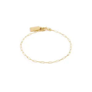 Engravable Rectangle Tag Bracelet - Gold