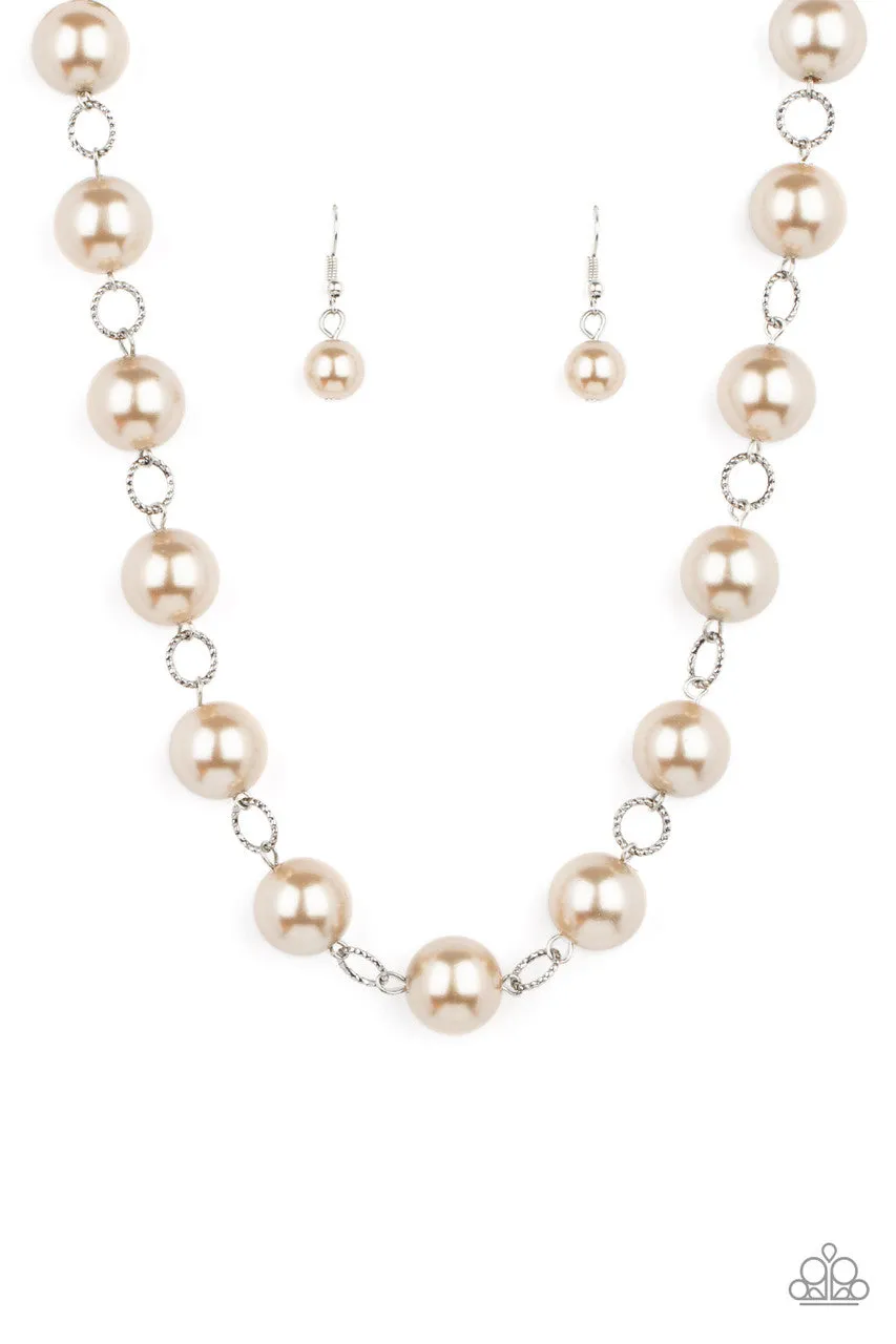 Ensconced in Elegance Brown Paparazzi Necklace