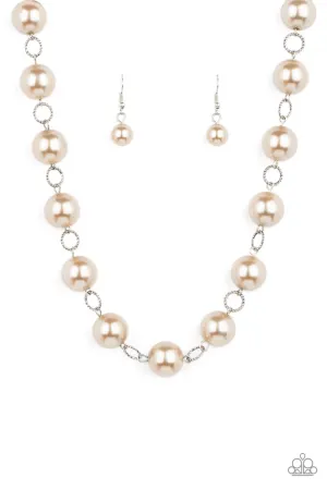 Ensconced in Elegance Brown Paparazzi Necklace
