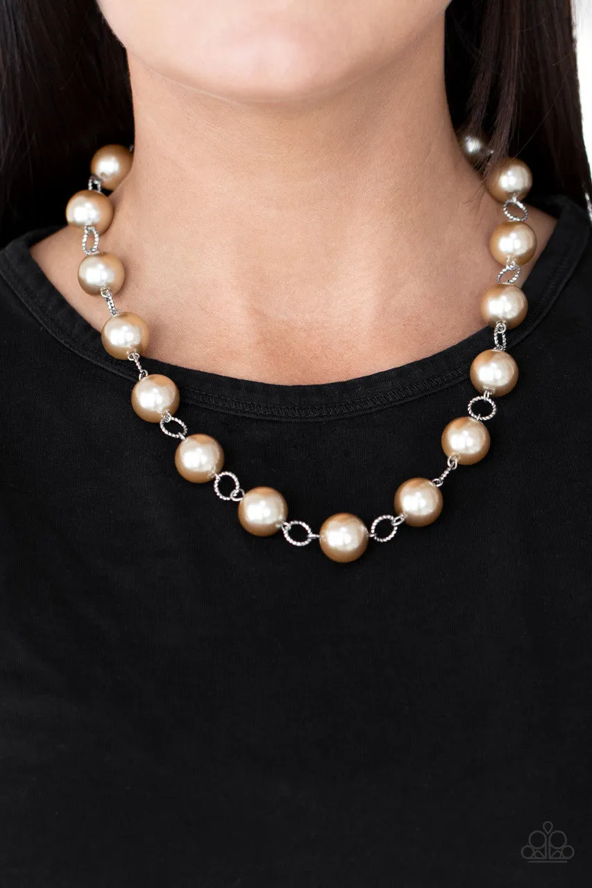 Ensconced in Elegance Brown Paparazzi Necklace