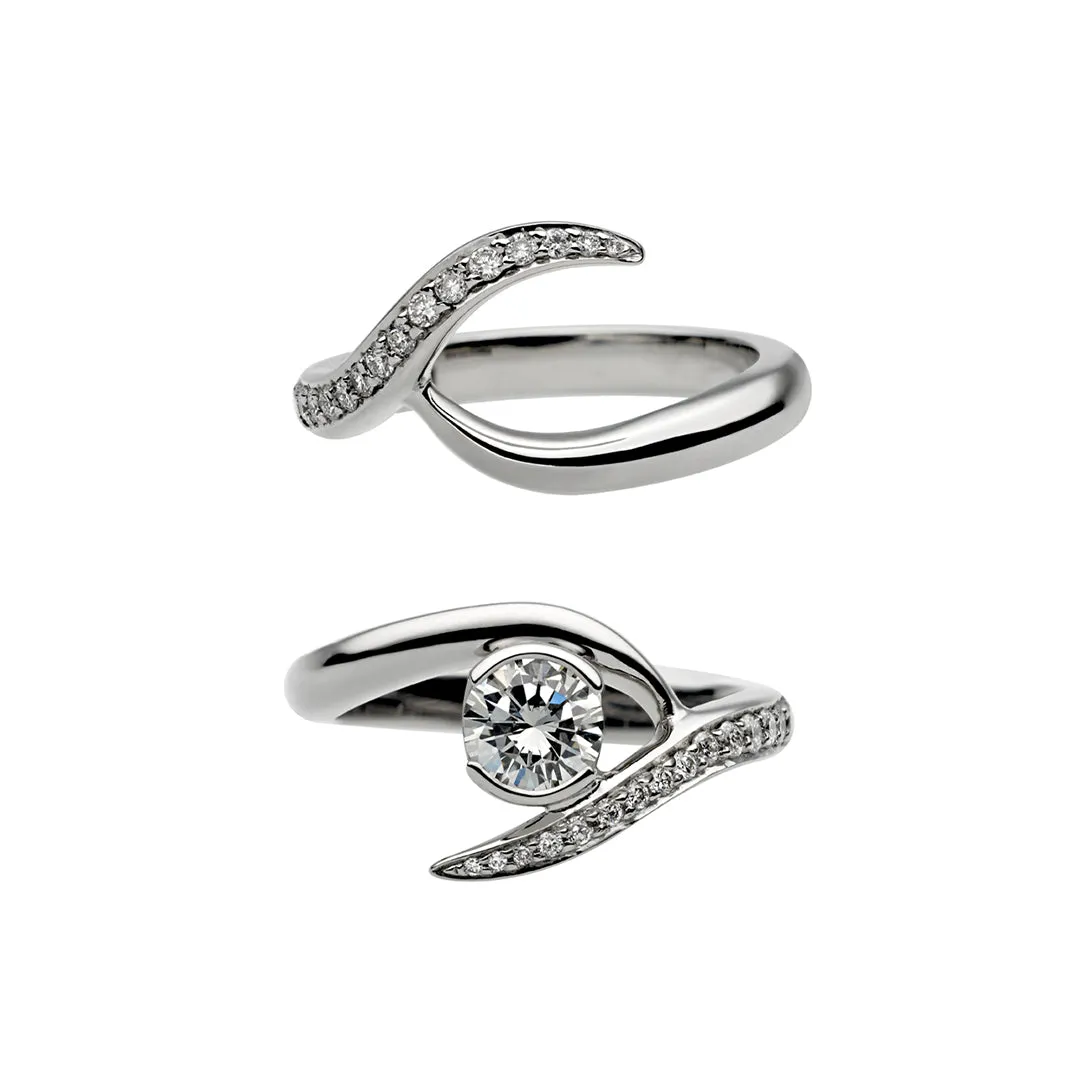 Entwined Rapture50 Wedding Ring - 18ct White Gold & 0.11ct Diamond