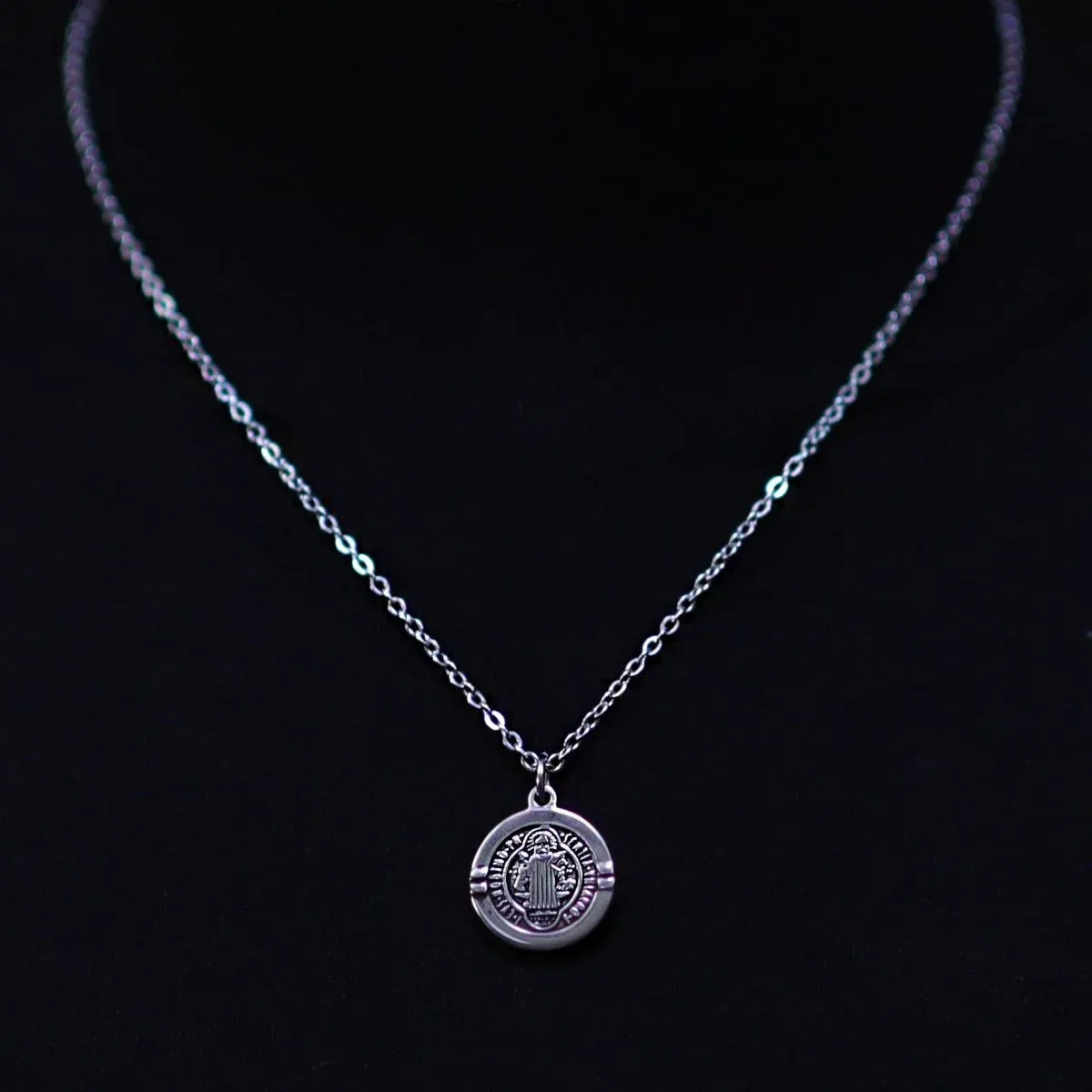 Erazino Saint Benedict Medallion Pendant with Chain Necklace