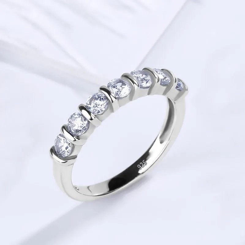 Eternity Bubble Moissanite Ring 14K Gold For Women Jewelry