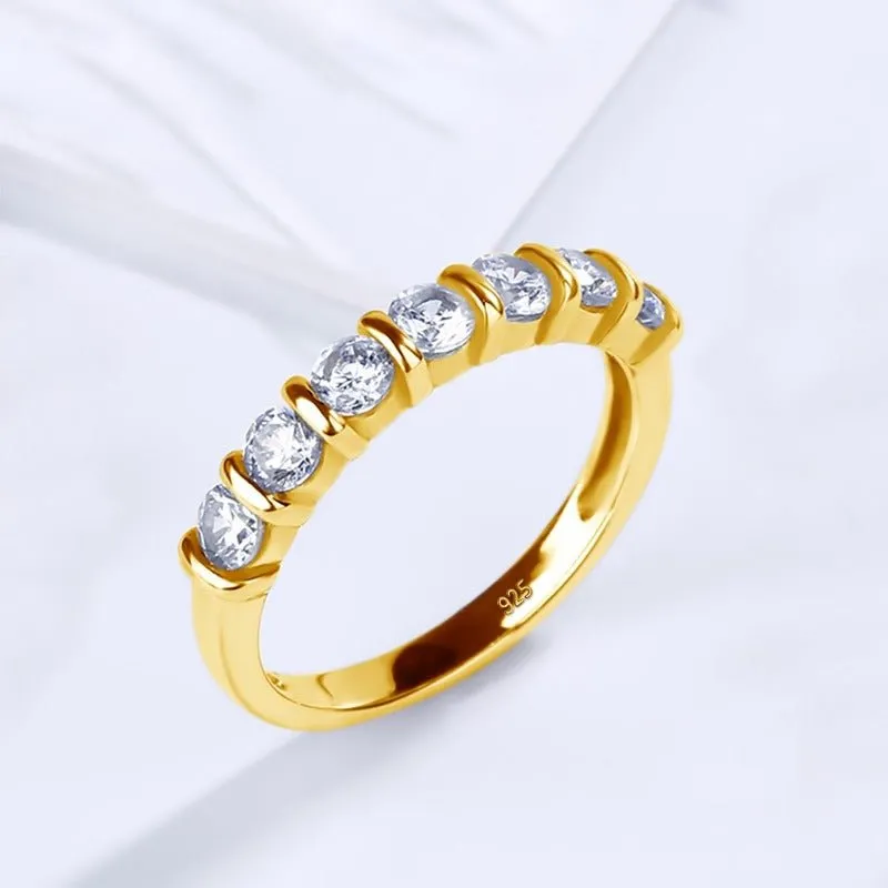 Eternity Bubble Moissanite Ring 14K Gold For Women Jewelry