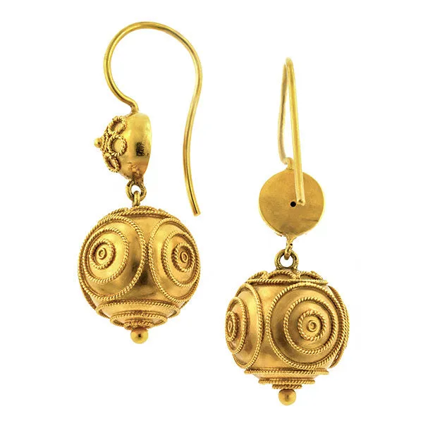 Etruscan Revival Drop Earrings
