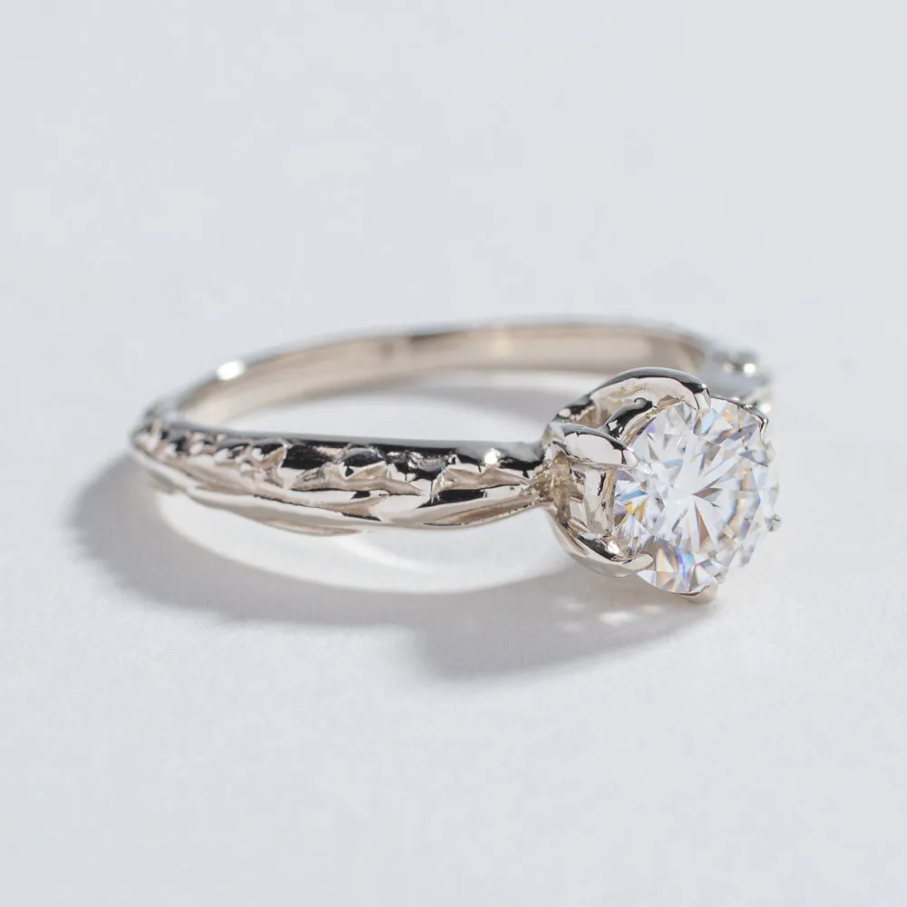 FACETED MATRIX SOLITAIRE ENGAGEMENT RING | 14K GOLD & HERKIMER
