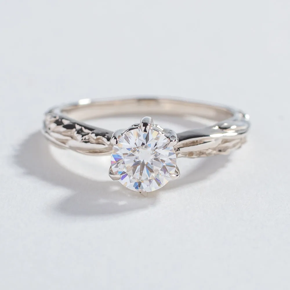 FACETED MATRIX SOLITAIRE ENGAGEMENT RING | 14K GOLD & HERKIMER