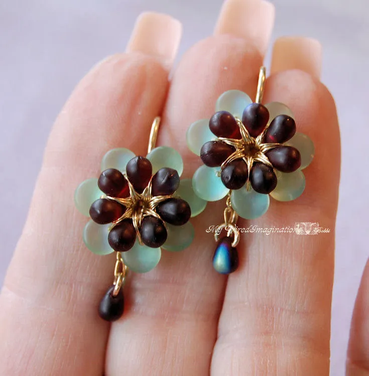 Fanciful Flowers Freesia Earrings, Wire Wrap Earring Tutorial