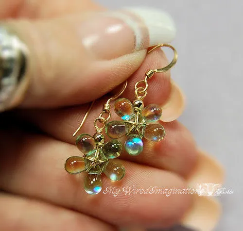 Fanciful Flowers Freesia Earrings, Wire Wrap Earring Tutorial