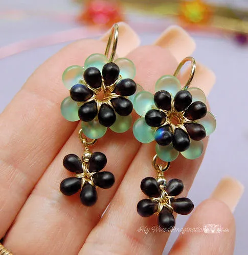 Fanciful Flowers Freesia Earrings, Wire Wrap Earring Tutorial