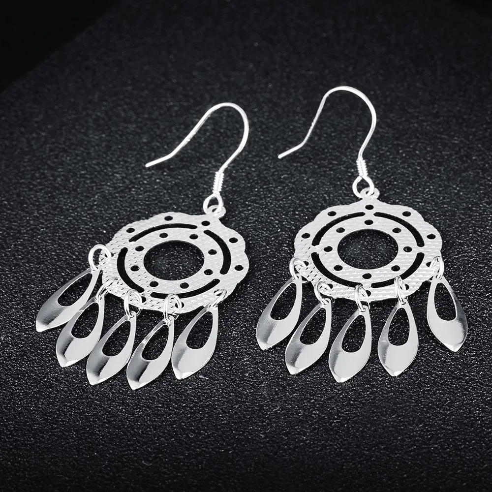 Fashion 925 Sterling Silver Chandelier Drop Earrings, Party Jewelry for Women