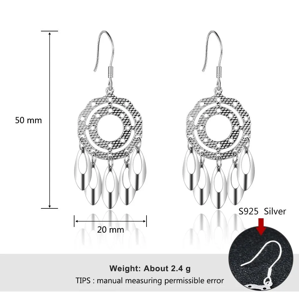 Fashion 925 Sterling Silver Chandelier Drop Earrings, Party Jewelry for Women