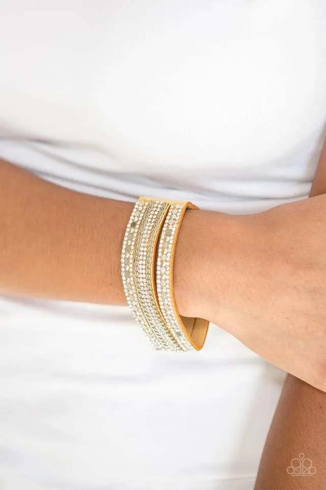 Fashion Fanatic - Yellow Wrap Bracelet