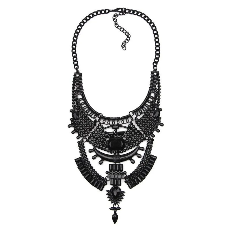 Fashion Women Gun Black Statement Necklaces Pendant Collier Female Collar Choker Maxi Boho Vintage Jewelry Chunky Necklace