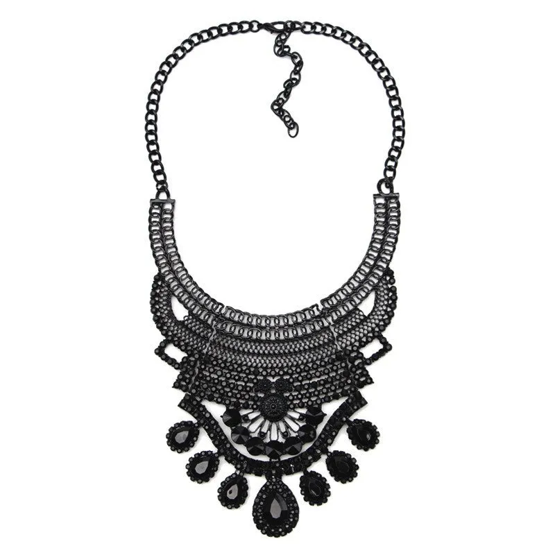Fashion Women Gun Black Statement Necklaces Pendant Collier Female Collar Choker Maxi Boho Vintage Jewelry Chunky Necklace