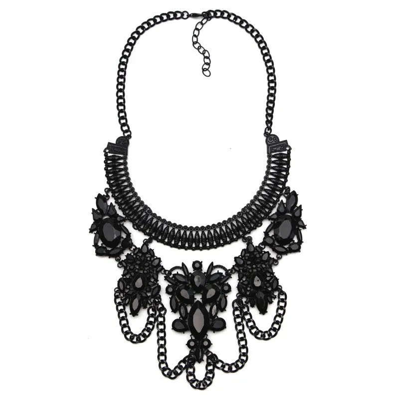 Fashion Women Gun Black Statement Necklaces Pendant Collier Female Collar Choker Maxi Boho Vintage Jewelry Chunky Necklace